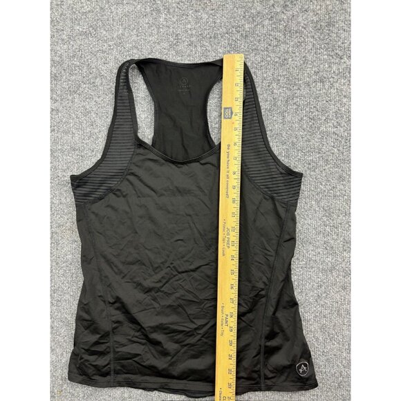 Aether Top Women's 2 Black Sheer Stripe Racerback Tank Athletic Made in USA - Picture 4 of 6